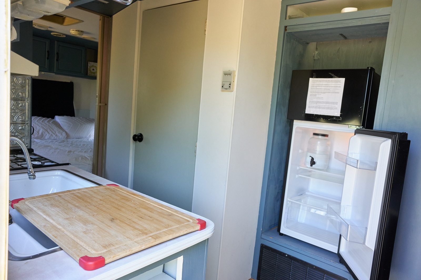 The camper's own kitchen.